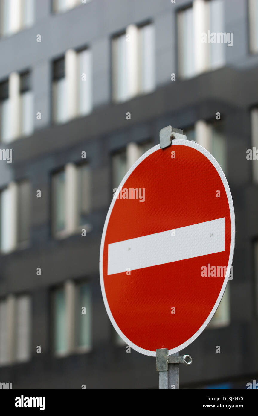 No entry traffic sign in Berlin city centre Germany Europe Stock Photo