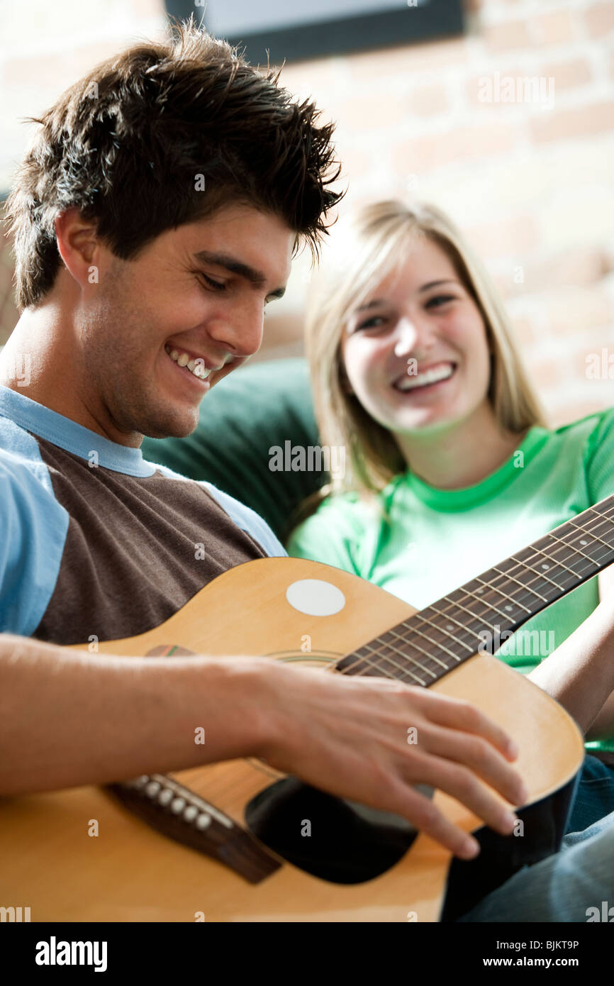 Guitars instruments smiling laughing hires stock photography and
