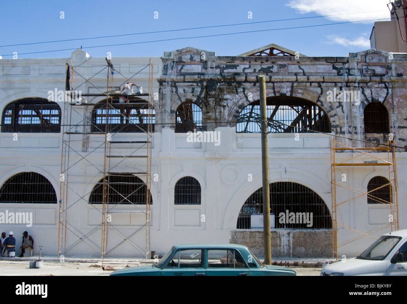 Renovating an old building in Havana Stock Photo