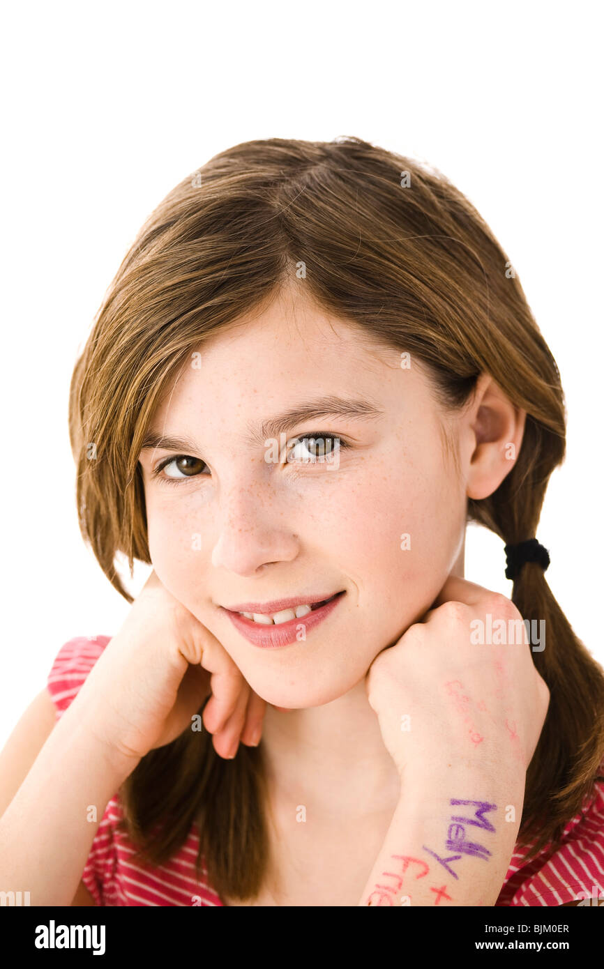 Girl with pigtails Stock Photo Alamy