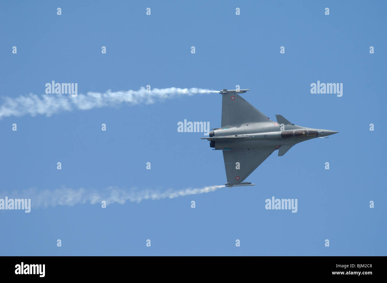 French jetfighter Dassault Aviation Rafale B at Paris Le Bourget airshow 2009, France Stock Photo