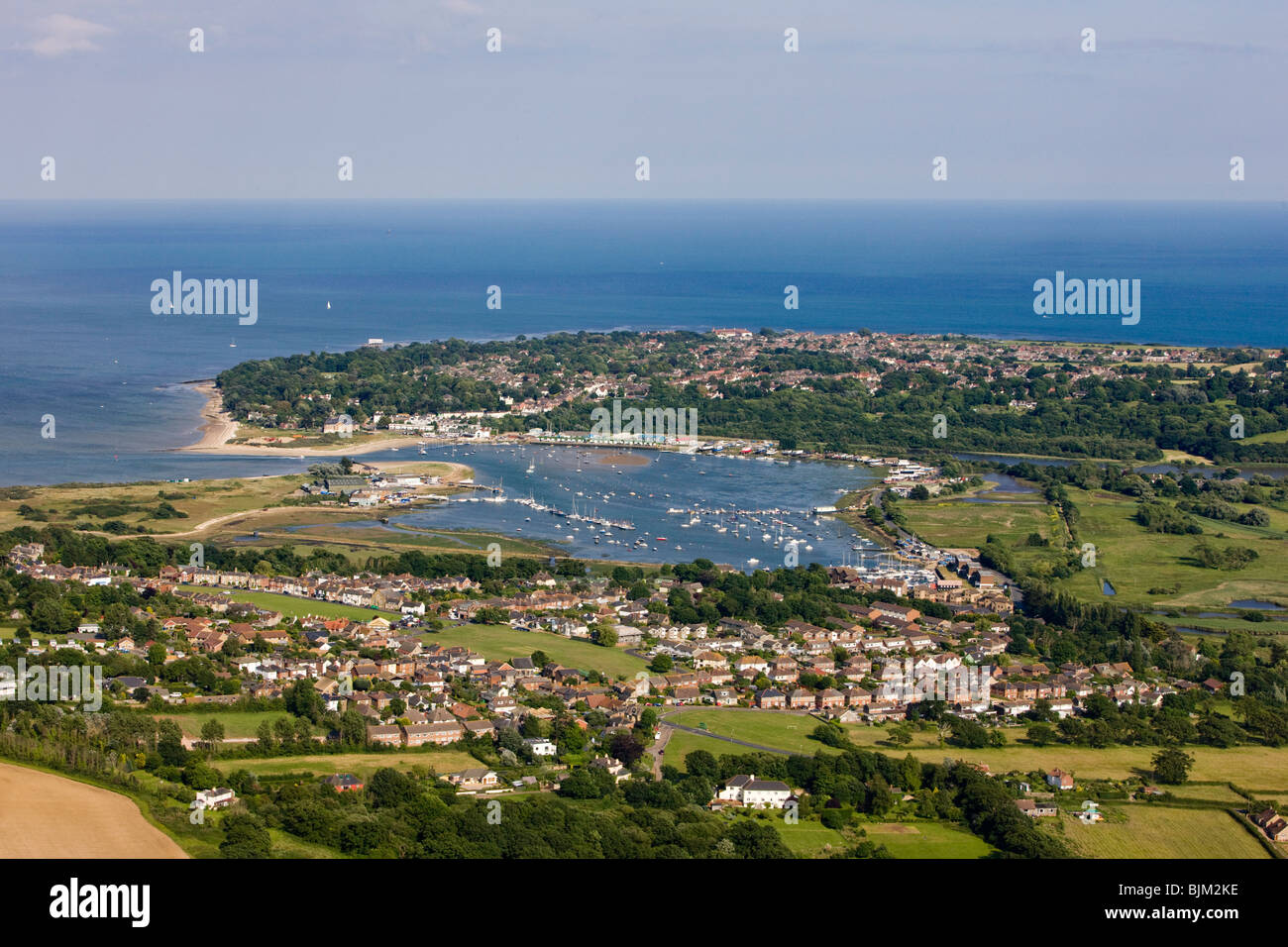 Aerial view of Bembridge Harbour. Isle of Wight, England, UK Stock