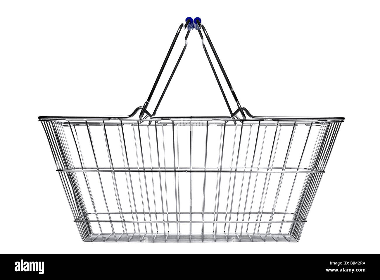 Wire shopping basket isolated on a white background. Stock Photo