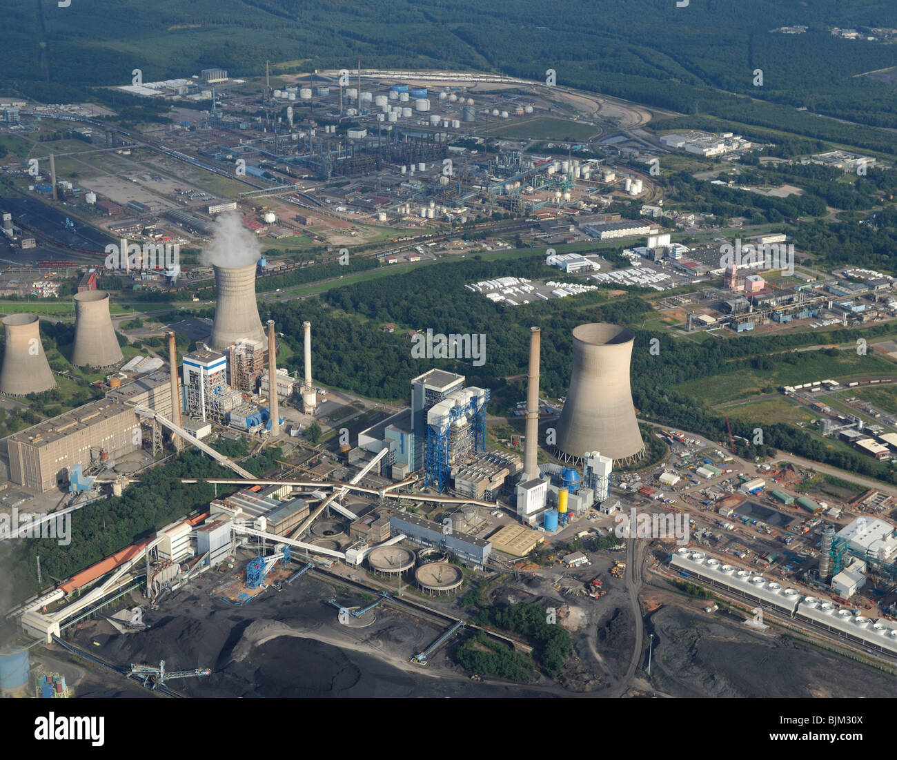 Aerial view of a coal electricity powerplants named Emile Huchet from SNET  / EON France company. St Avold, France Stock Photo - Alamy