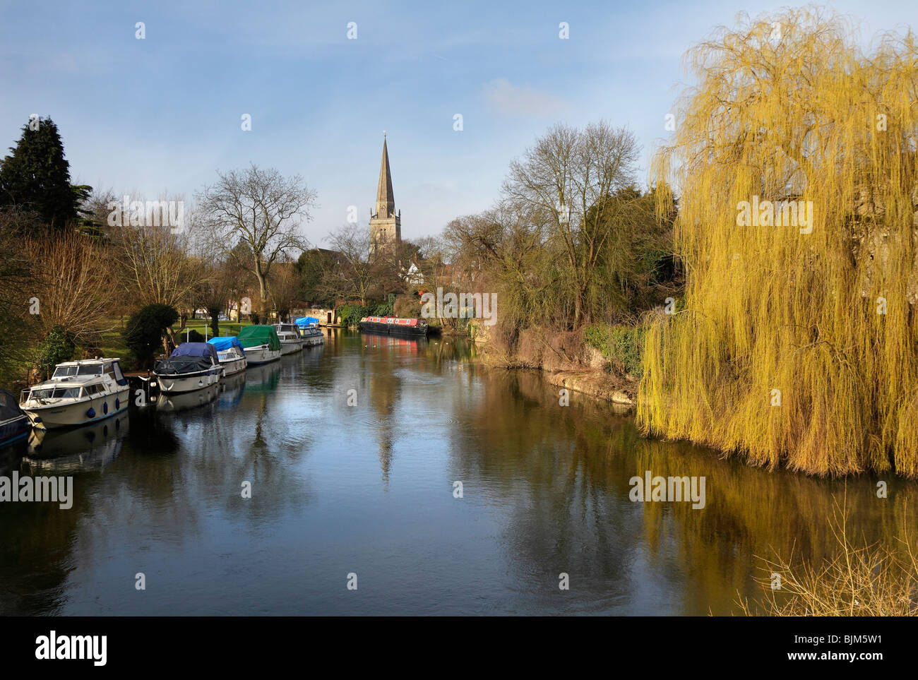 View from Abingdon Bridge, early spring Stock Photo