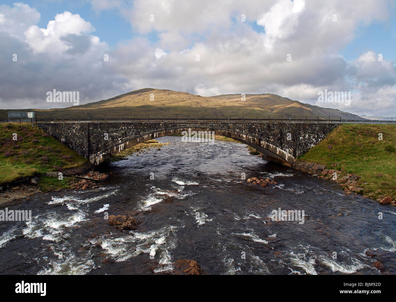 stone bridge in cuillin hills in Skye Stock Photo