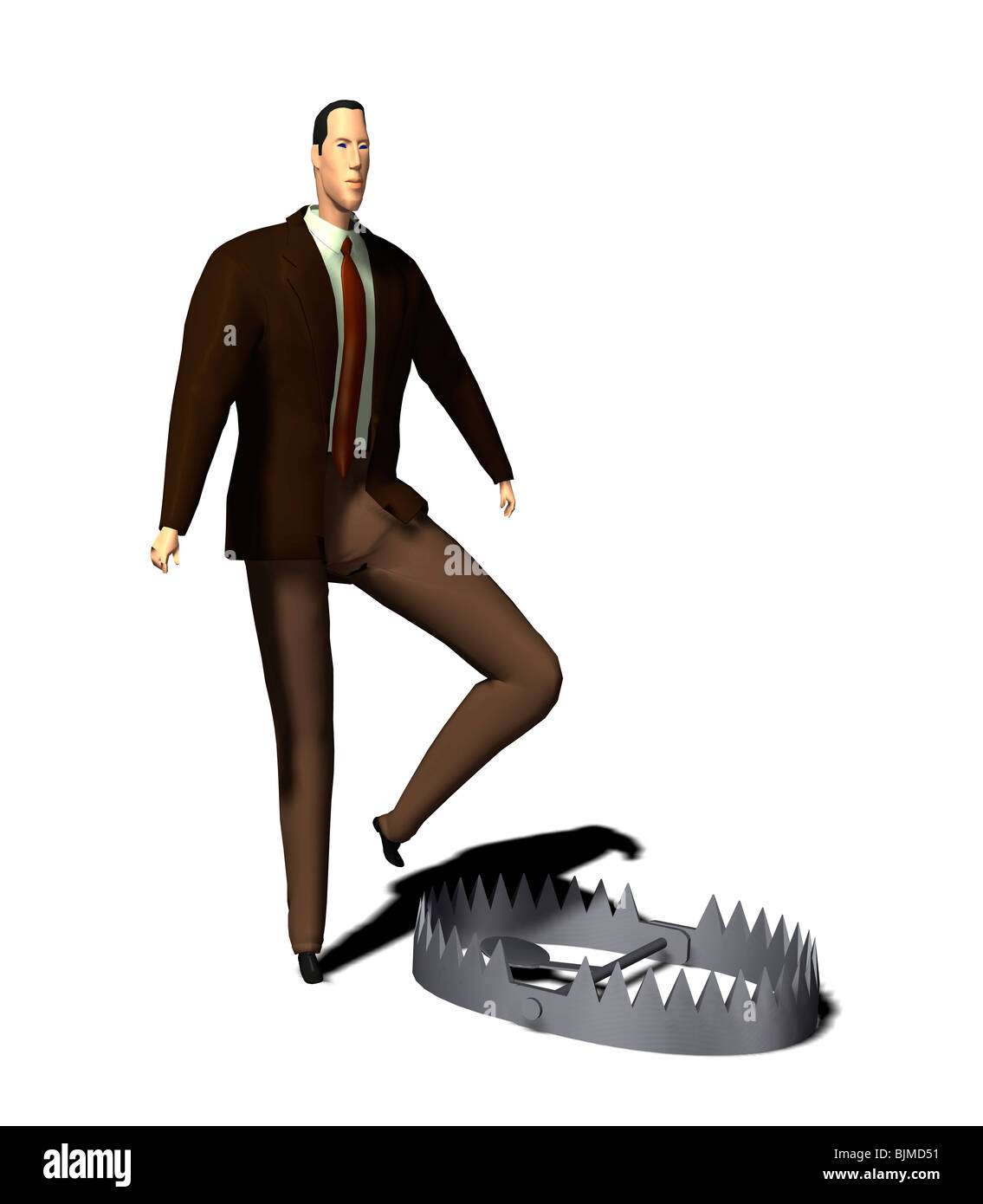 businessman with a trap a symbol for bad business Stock Photo