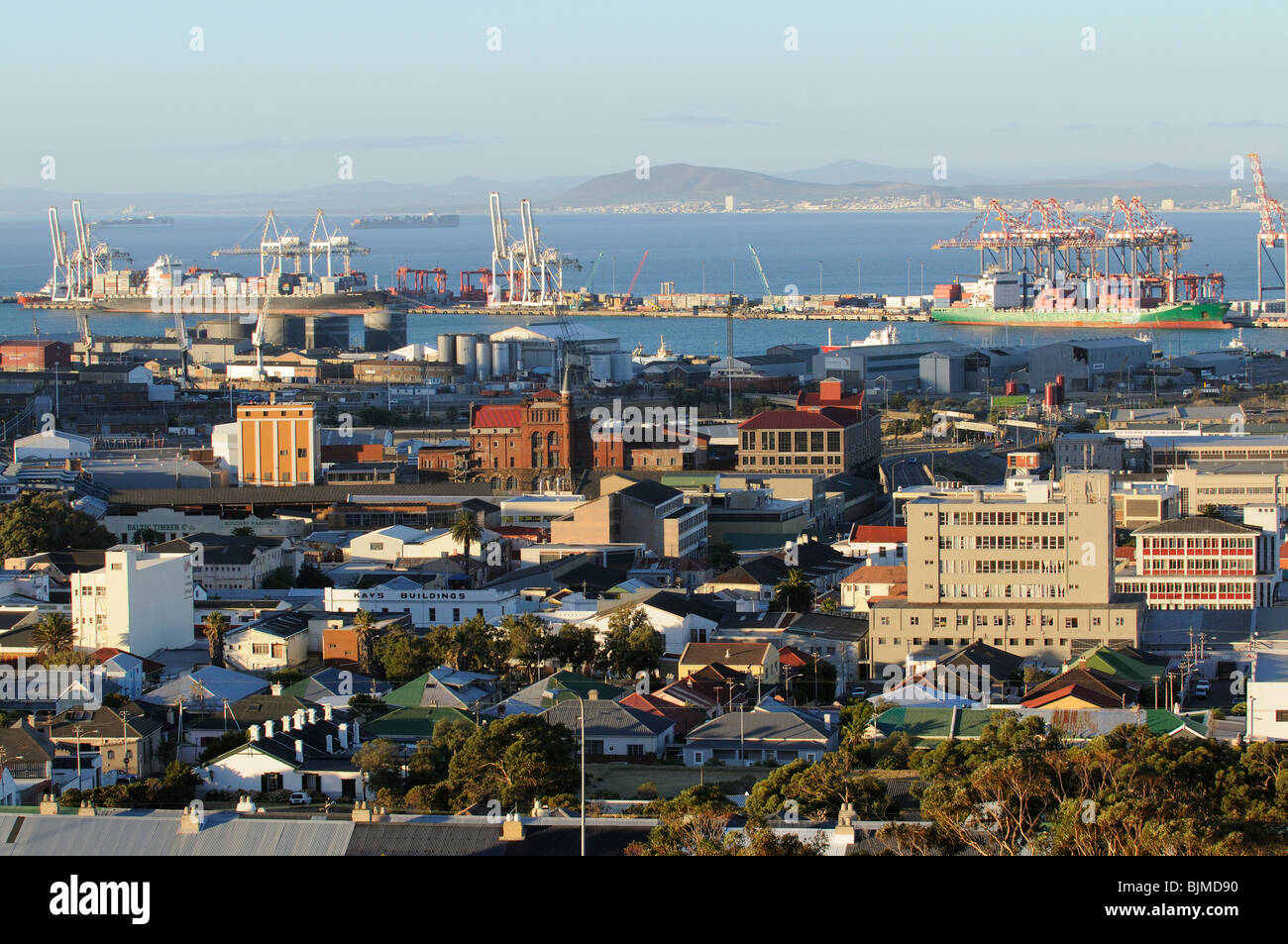 The foreshore and shipping container terminal in the port of Cape Town