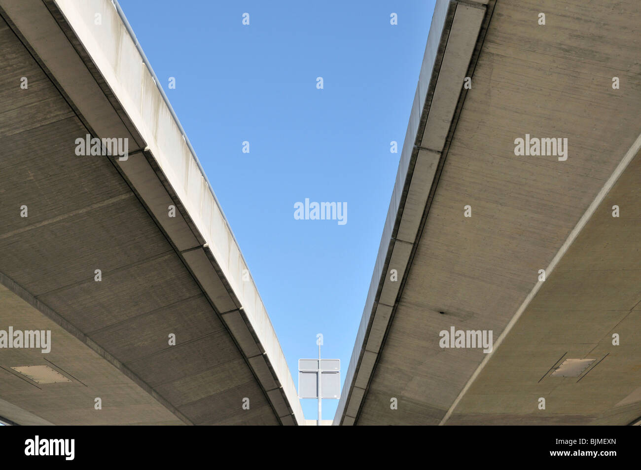 Concrete bridge, Ulm, Baden-Wuerttemberg, Germany, Europe Stock Photo