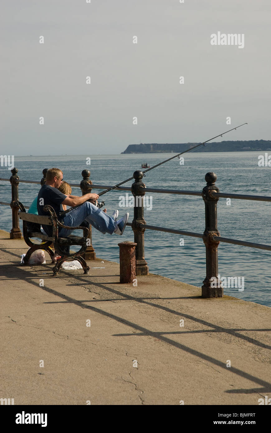 Fishing at Torquay Stock Photo Alamy