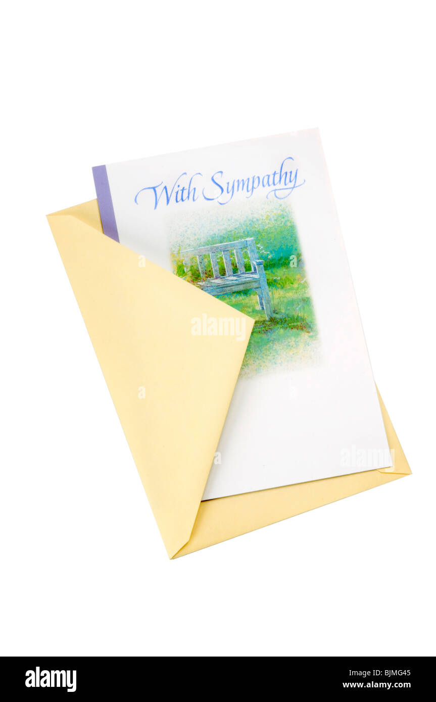 sympathy card and envelope Stock Photo