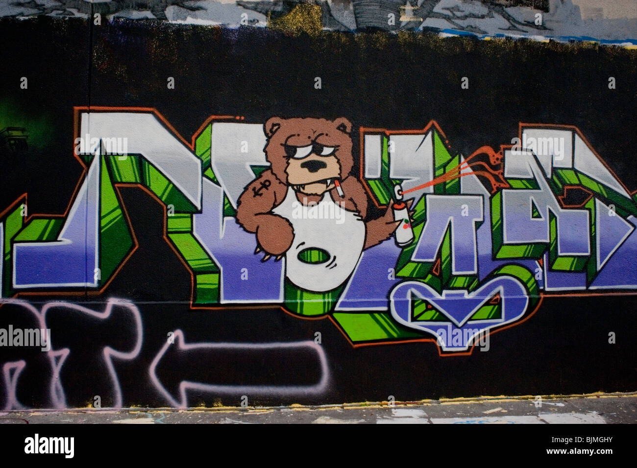 Paris, France, Graffiti Mural Street Art Paintings on Wall, Outside