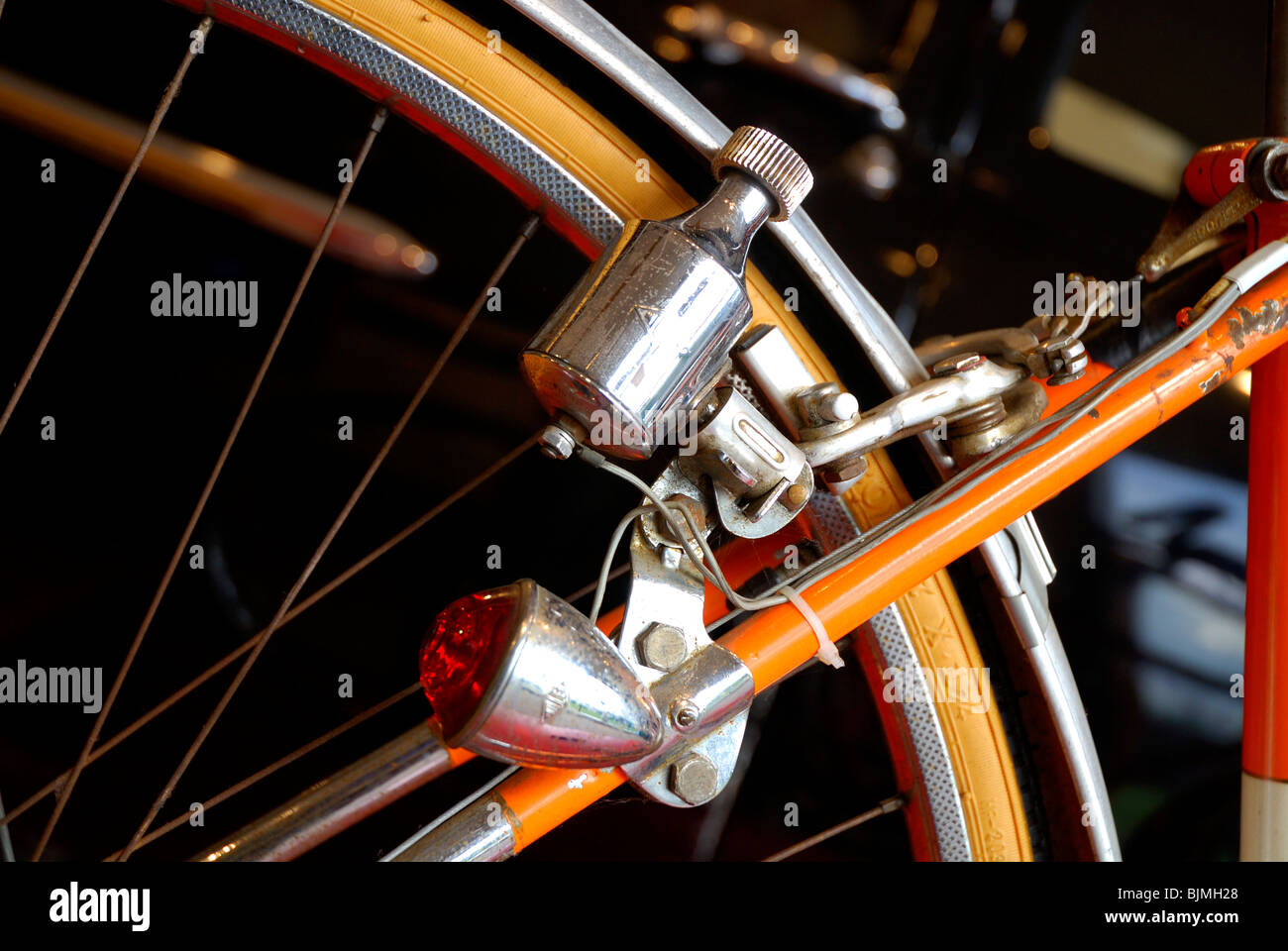 Bicycle Dynamo and Red Light Stock Photo