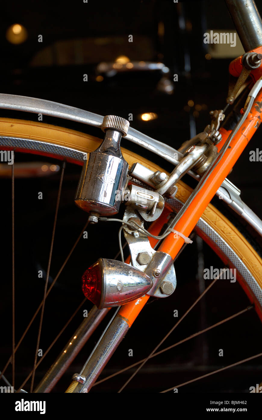 Bicycle Dynamo and Red Light Stock Photo