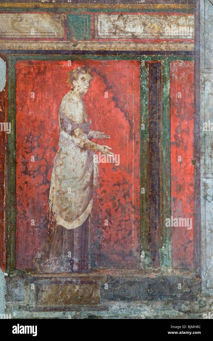 Italy, Campania, Pompeii, archaeological district, excavations of the Roman town of Pompeii, Villa dei Misteri, frescoes Stock Photo