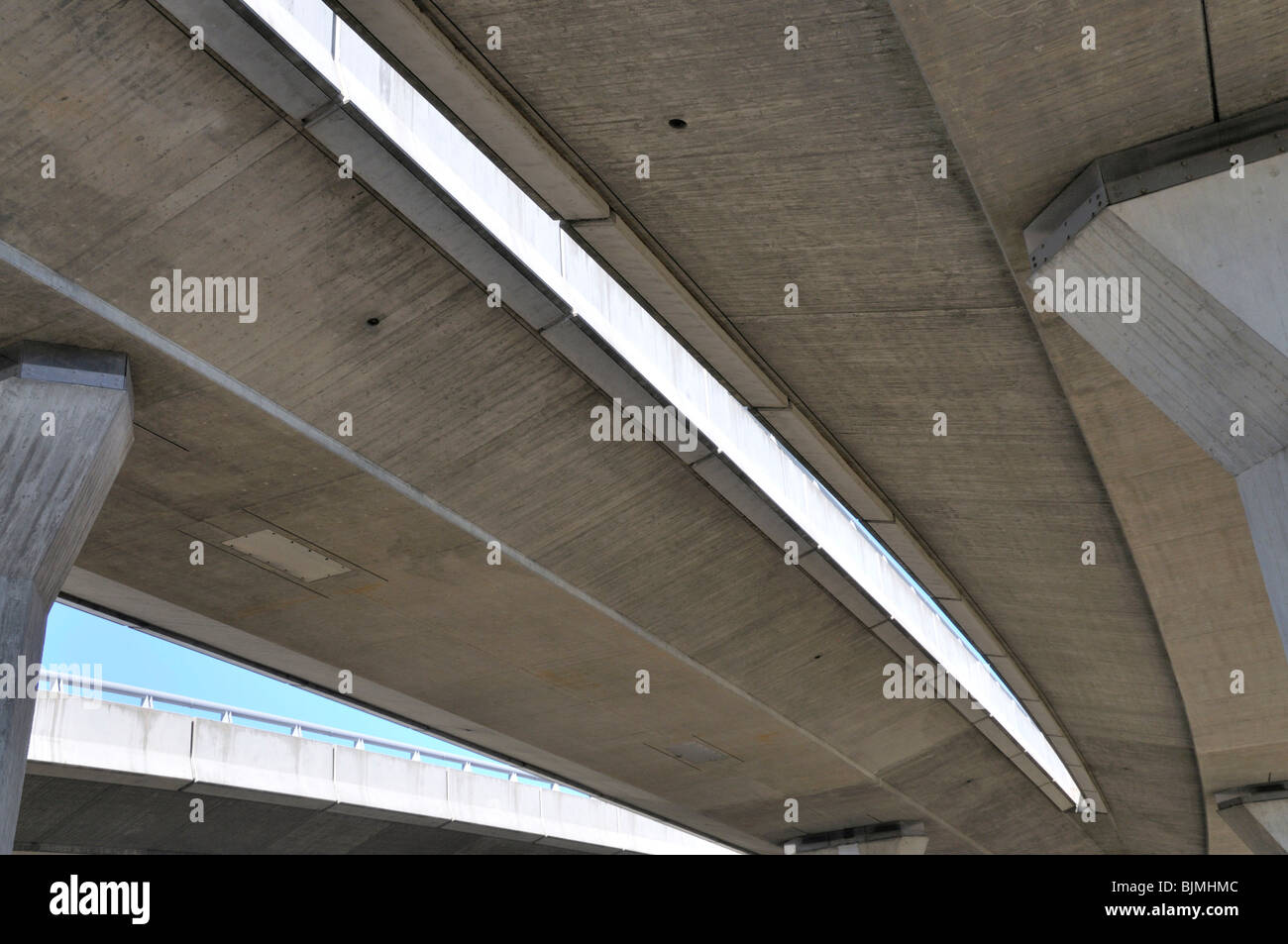 Concrete bridge, Ulm, Baden-Wuerttemberg, Germany, Europe Stock Photo