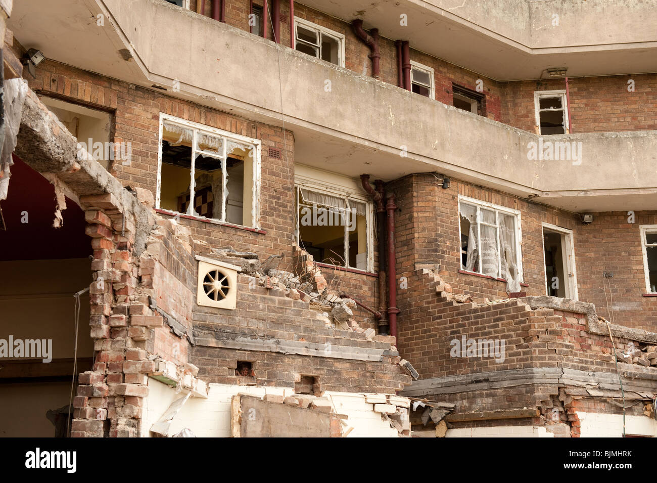 Tennament Apartment blocks from 1960s under demolition Stock Photo