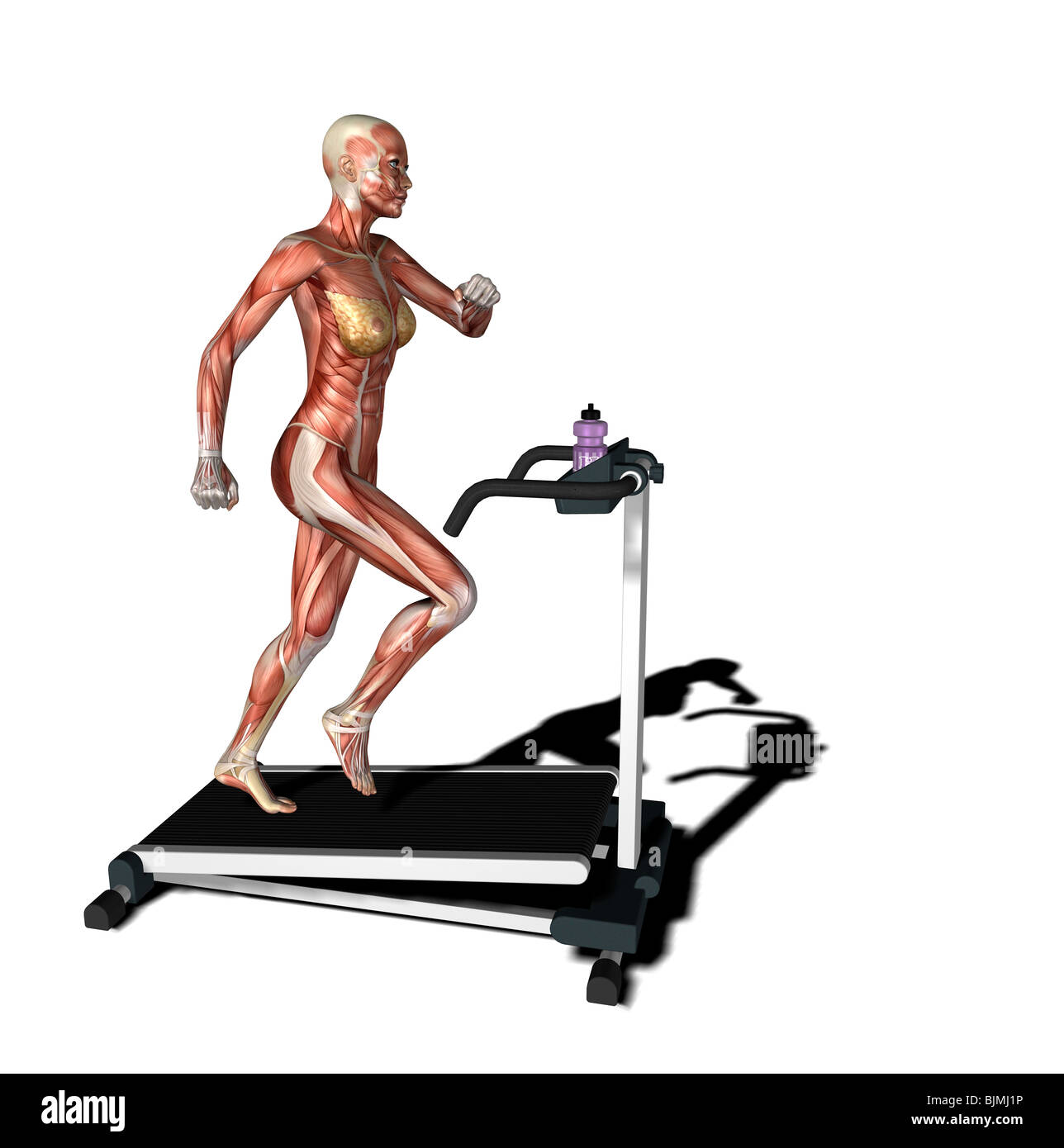 muscle woman as runner Stock Photo