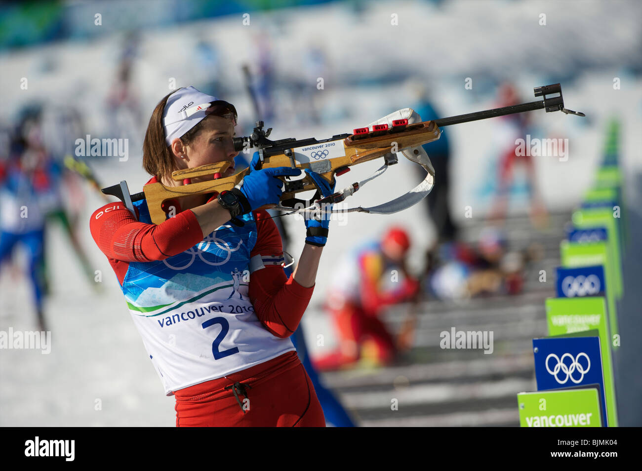 2010 Olympics Vancouver womens Biathlon, February 2010, Ann Kristin Flatland Stock Photo