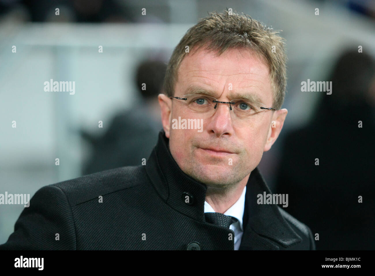 Ralf Rangnick, coach of the Bundesliga soccer team TSG 1899 Hoffenheim, Sinsheim, Baden-Wuerttemberg, Germany, Europe Stock Photo