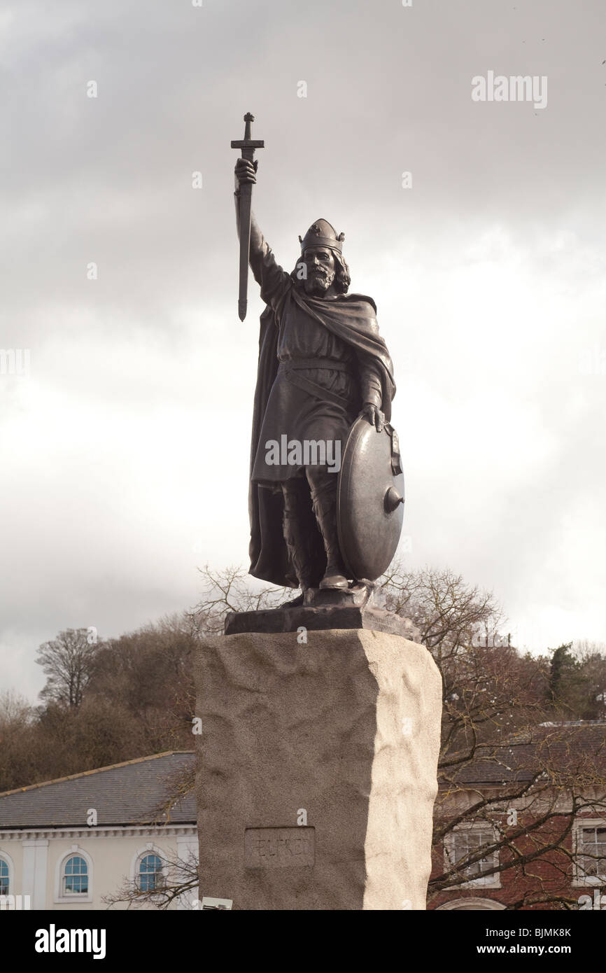 Statue of King Alfred the Great , Broadwalk, Winchester, Hampshire, England. Stock Photo