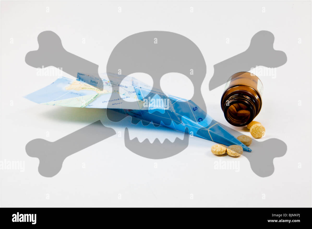 Medication against a fear of flying, nausea when flying, symbolic image Stock Photo Alamy