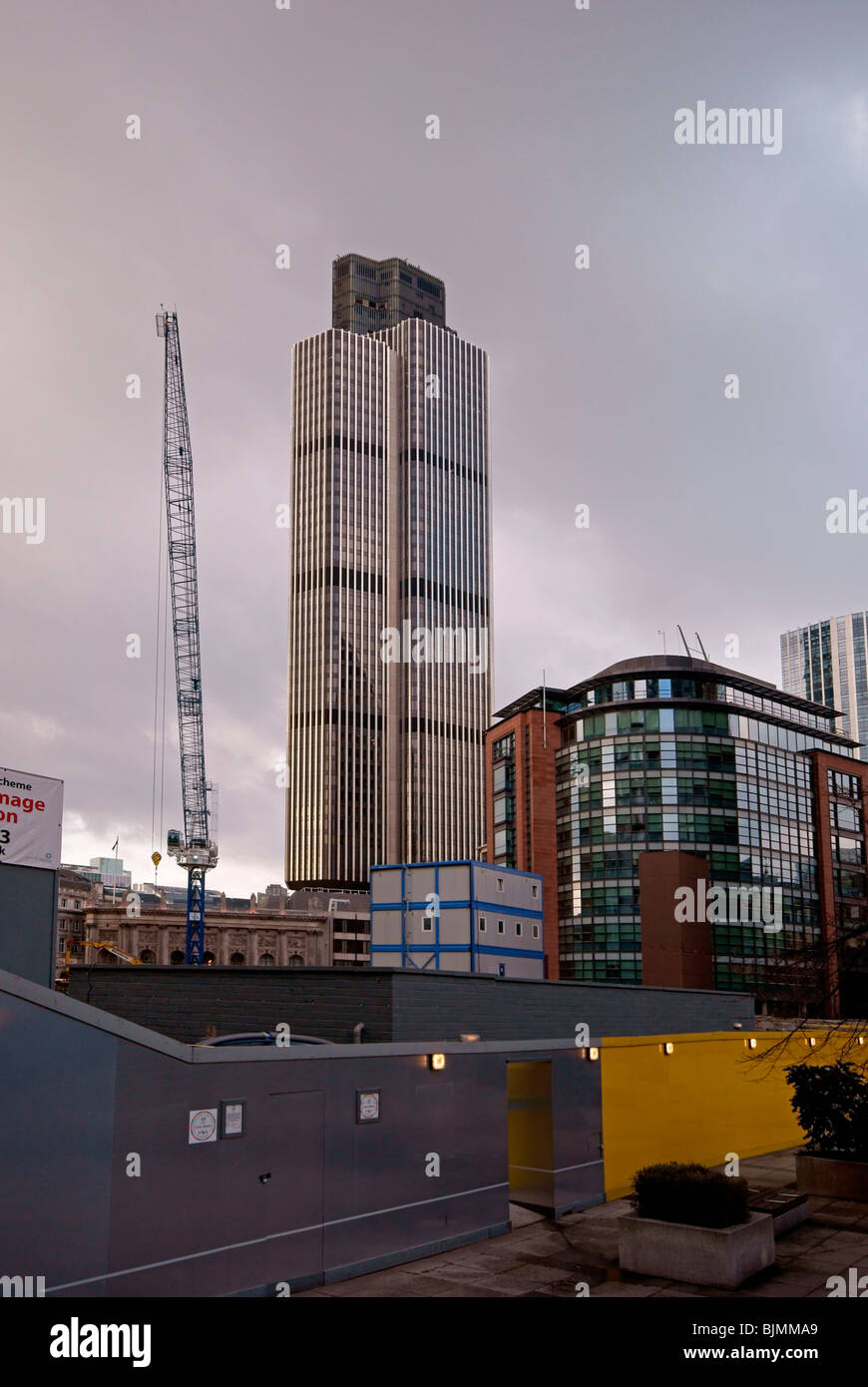 Building site for the Leadenhall Building with Tower 42 as a backdrop Stock Photo