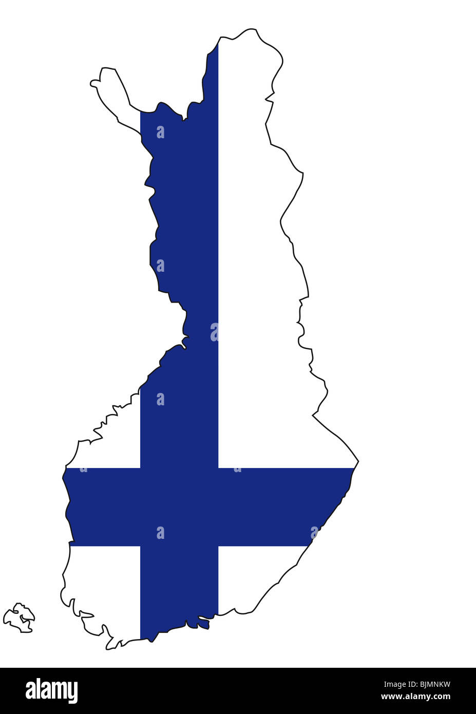 Finland, flag, outline Stock Photo