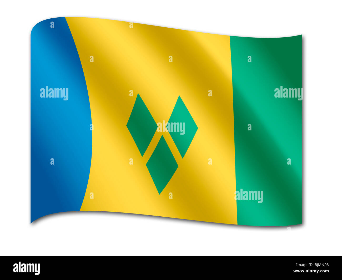 Flag of Saint Vincent and the Grenadines Stock Photo