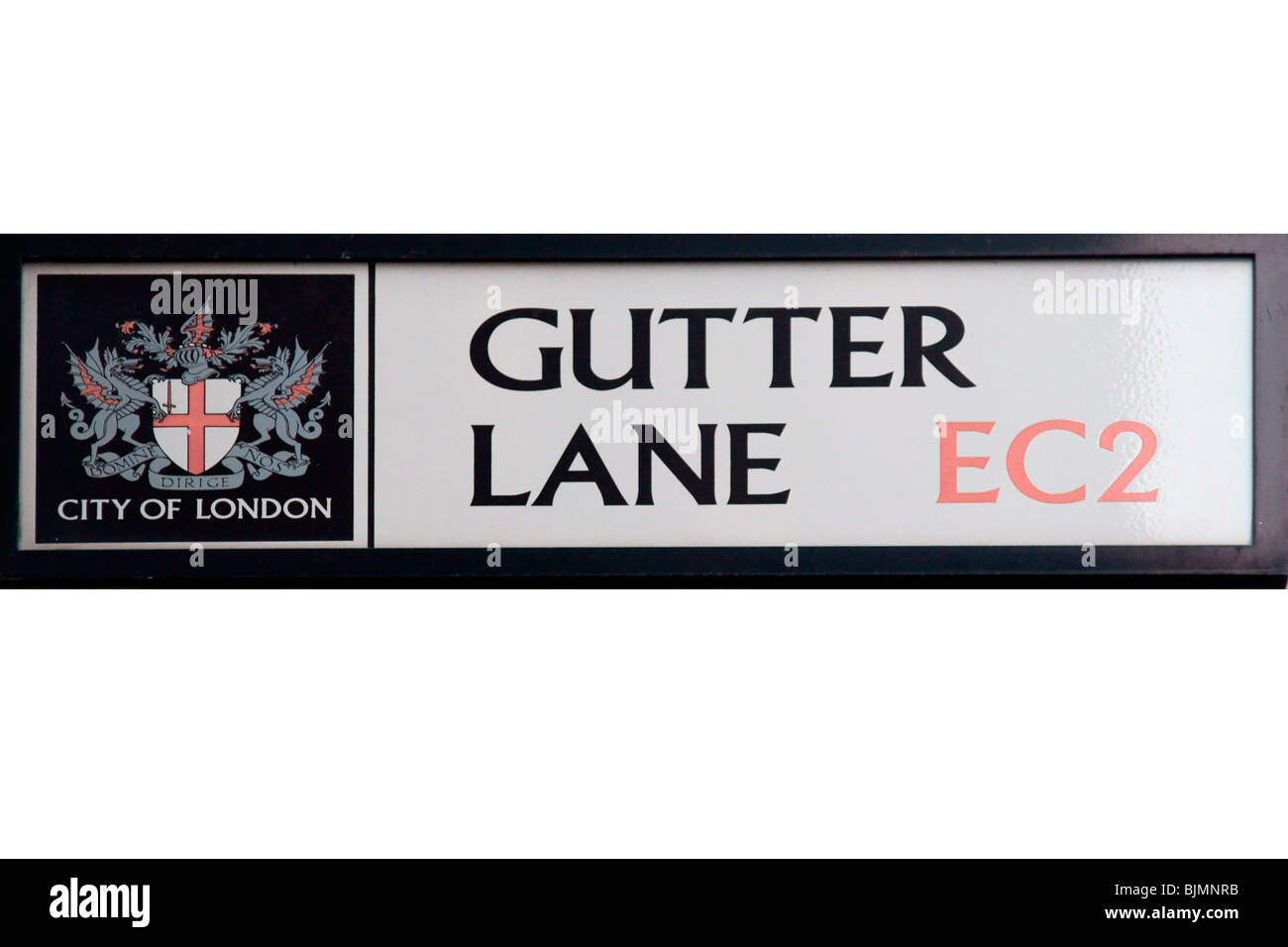Gutter Lane Street Name Sign Stock Photo Alamy