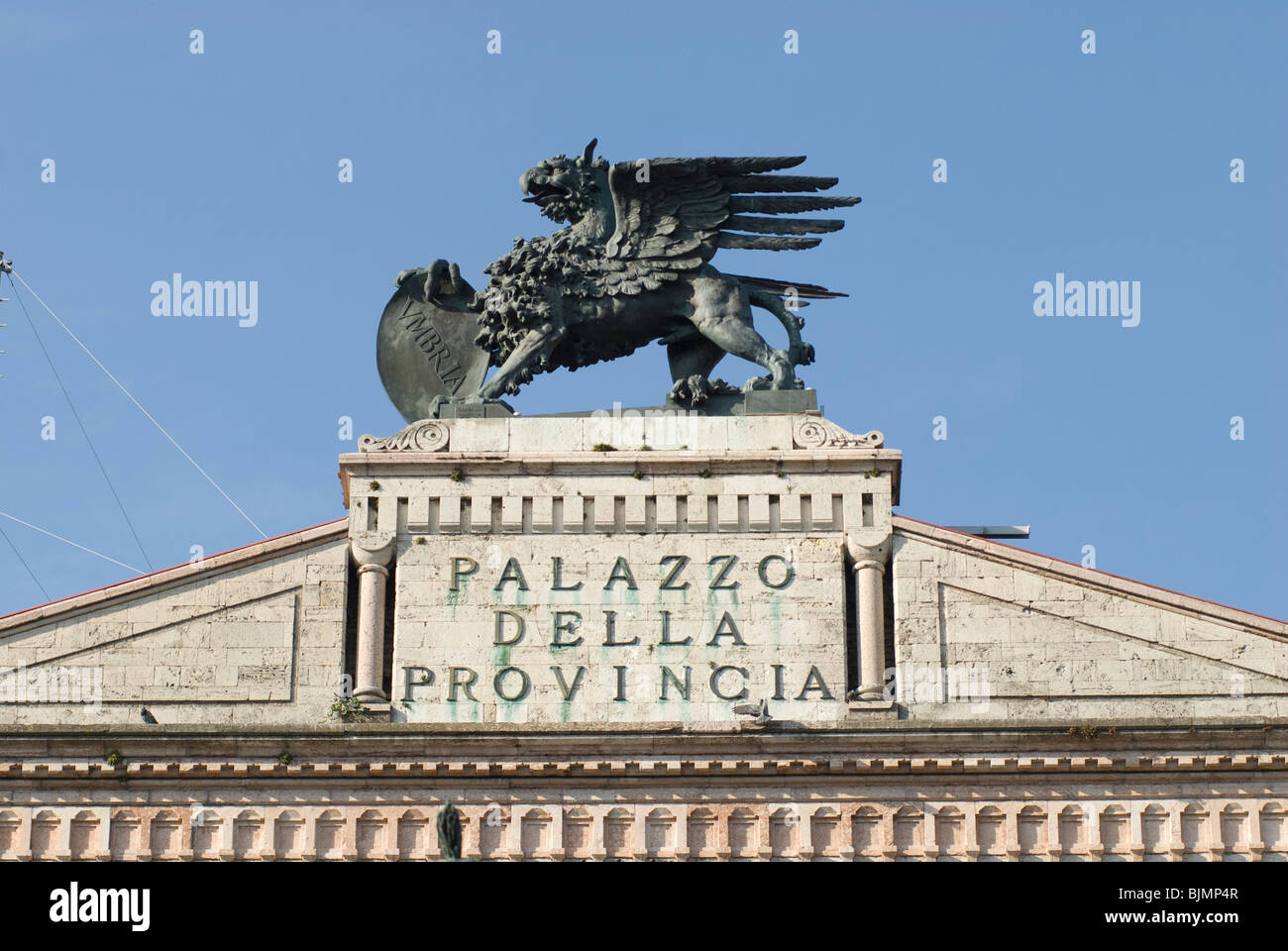Italien, Umbrien, Gubbio, umbrischer Löwe | Italy, Umbria, Gubbio, Umbrian Lion Stock Photo