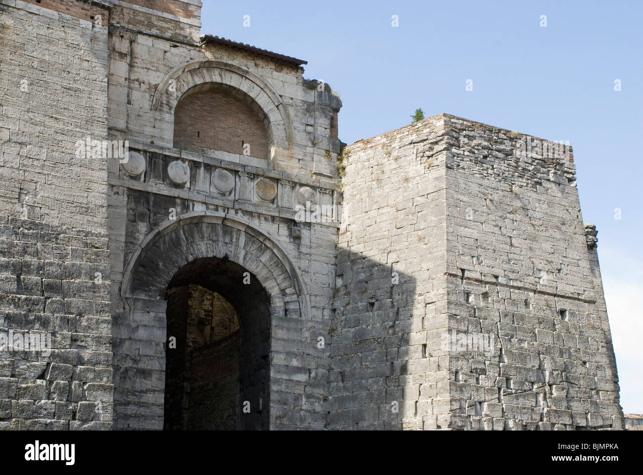 Italy, Umbria, Perugia, old town, Arco Etrusco, Etruscan citygate Stock Photo