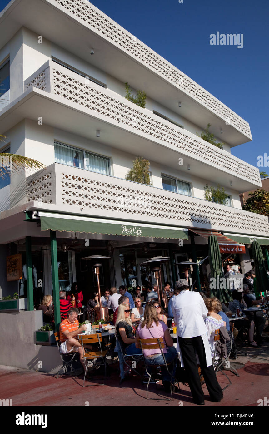 News Cafe 800 Ocean Drive, Miami Beach, Florida, USA Stock Photo