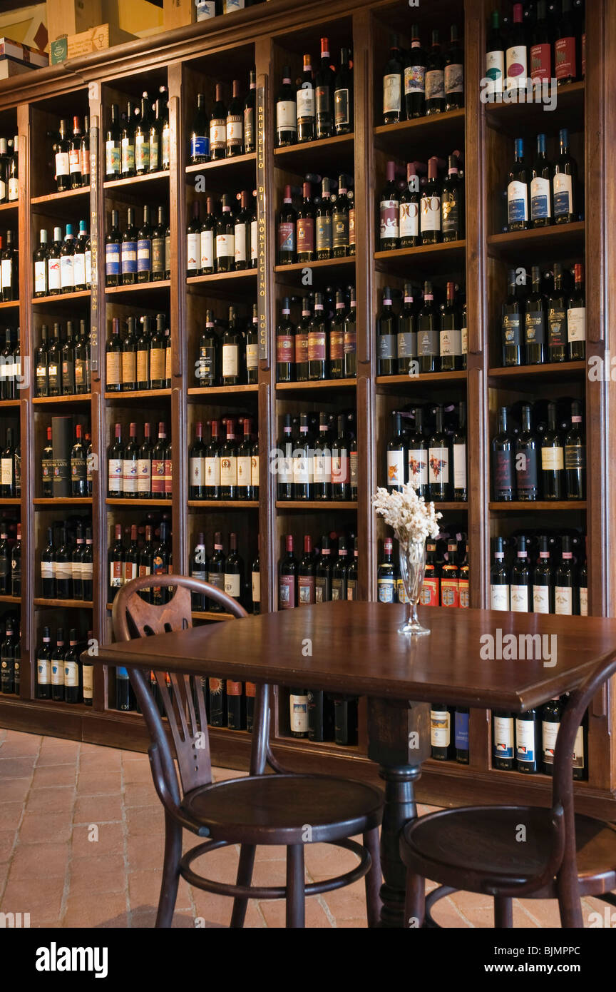 Wine shop, Osteria Enoteca Osticco, Montalcino, Tuscany, Italy, Europe Stock Photo