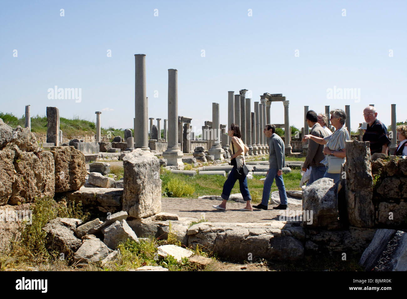 Agora in an ancient city, Perge, Turkey Stock Photo