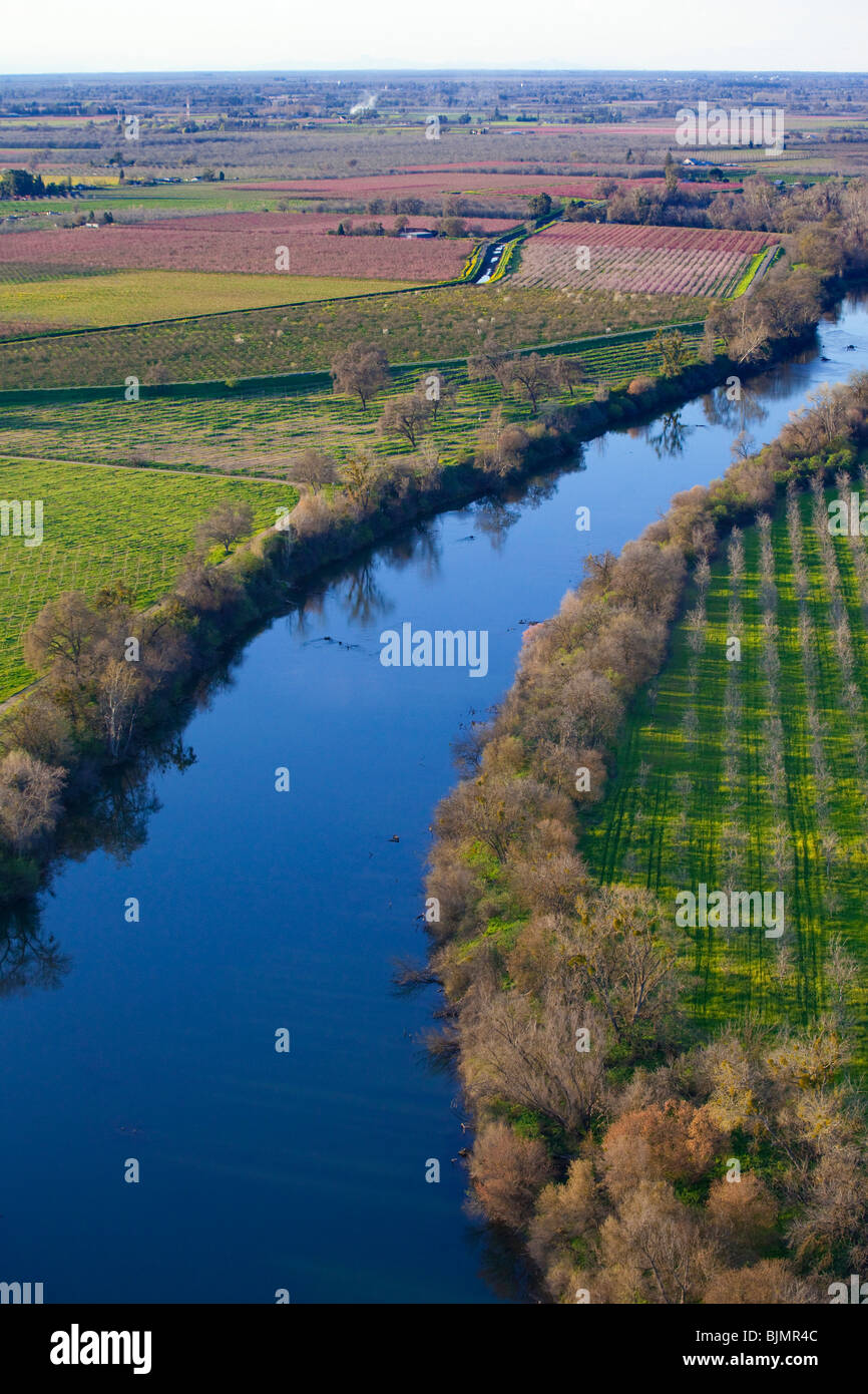 The Feather River in the Sacramento Valley from the air Stock Photo Alamy