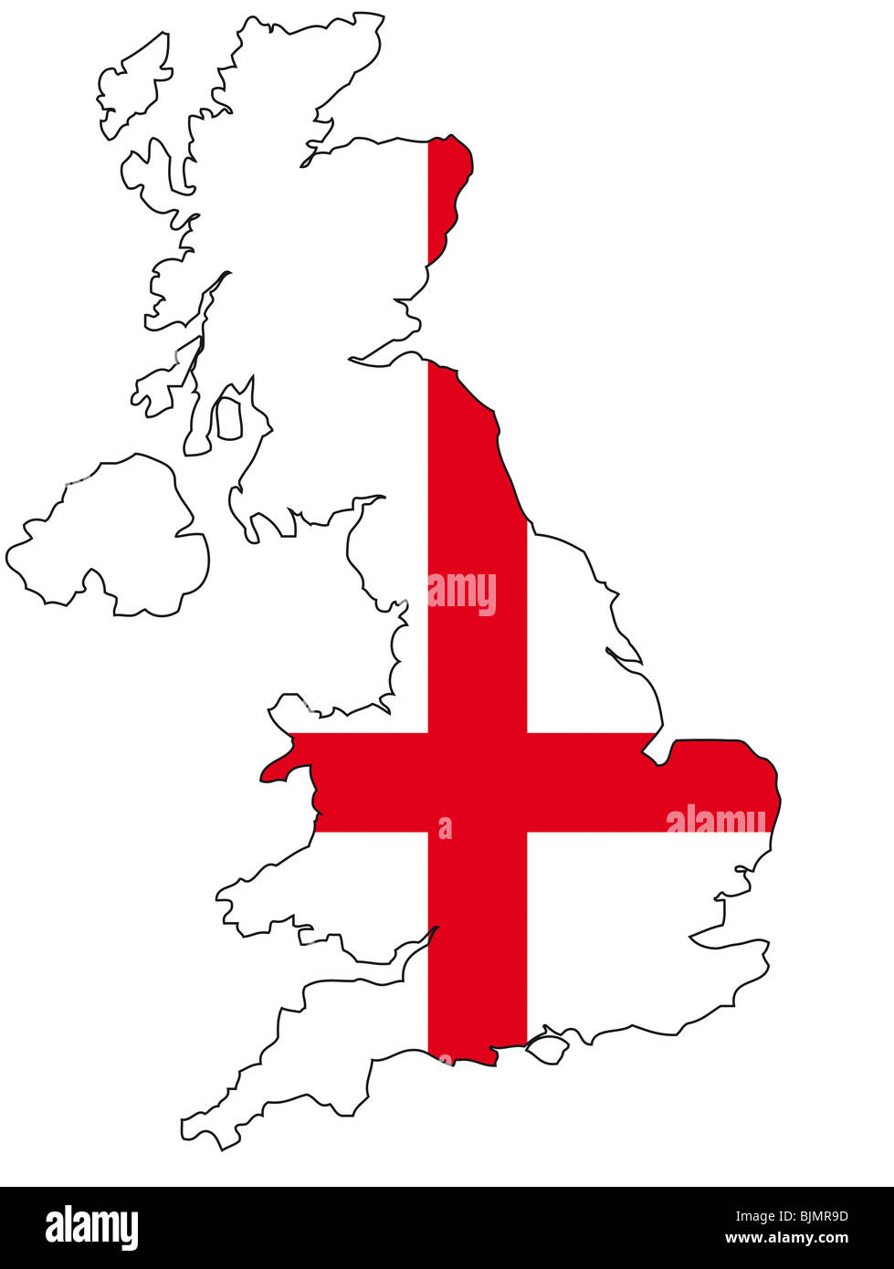 United Kingdom and English flag, outline Stock Photo