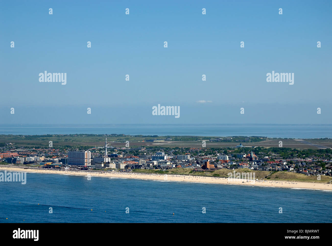 Aerial view, Westerland, Sylt island, North Friesland, Schleswig-Holstein, Germany, Europe Stock Photo