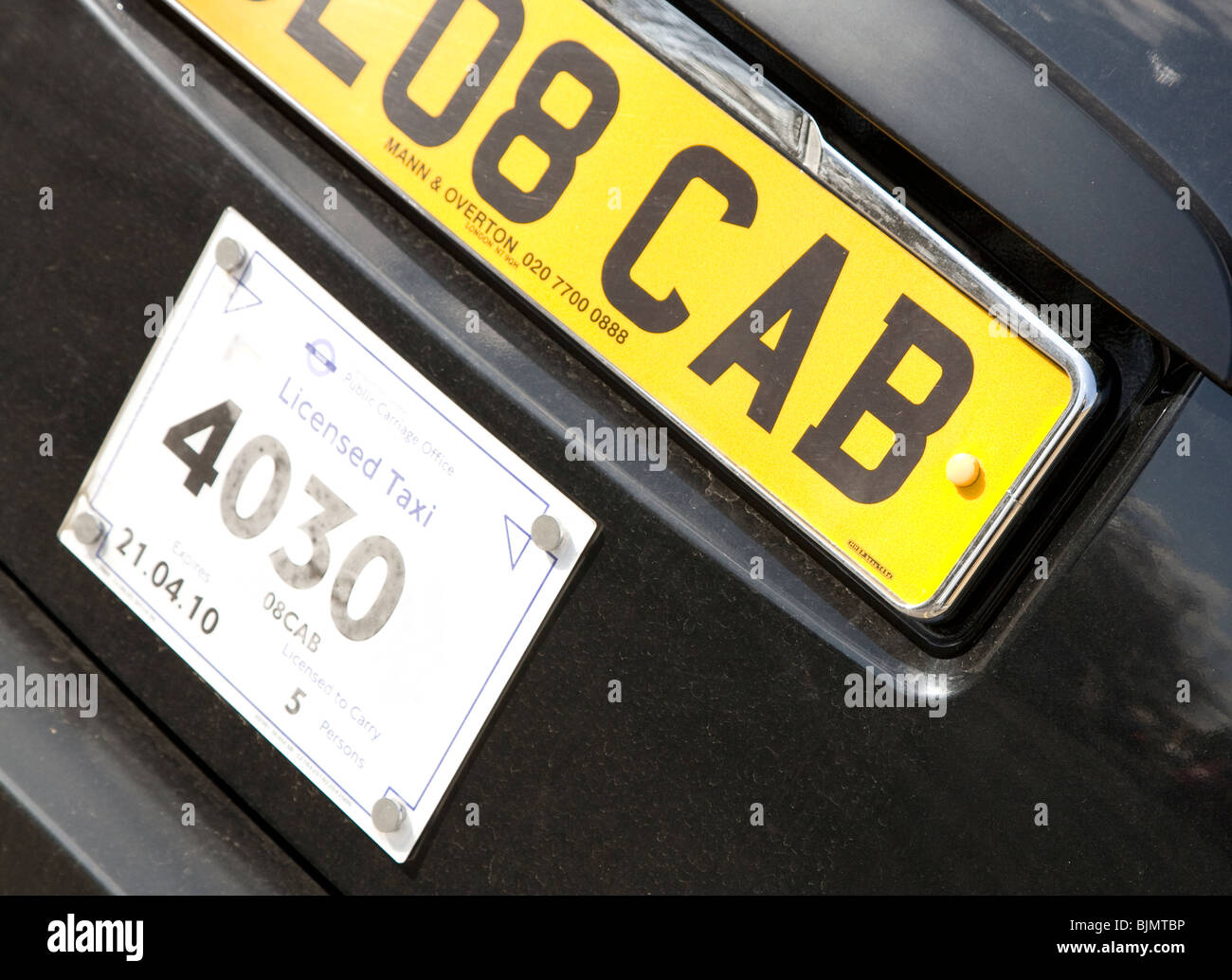London black taxi cab (detail) Stock Photo