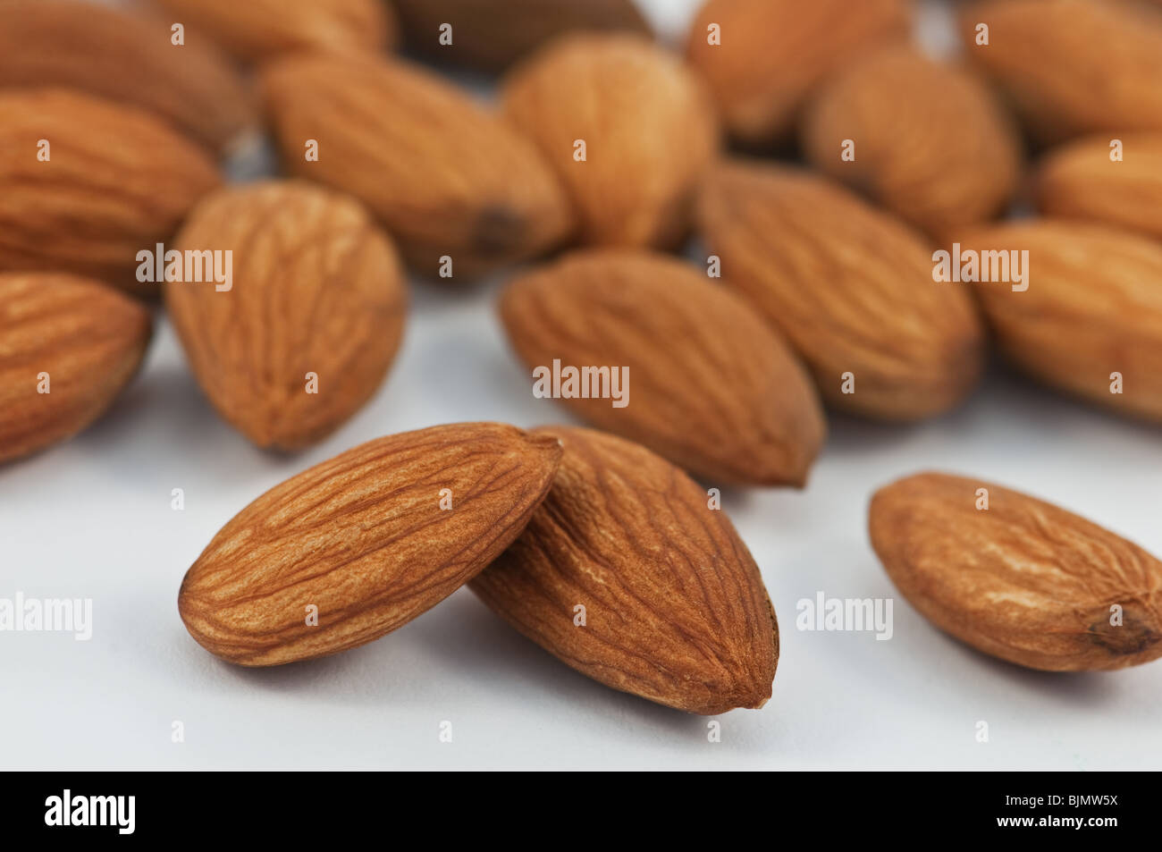 stack of almond close up Stock Photo