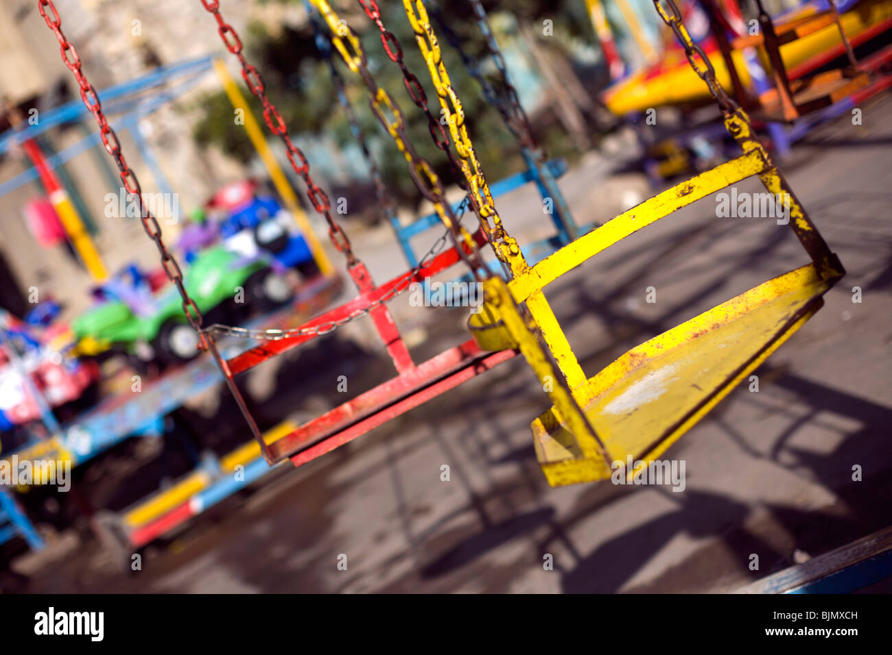 Empty swings in Alexandria Stock Photo Alamy