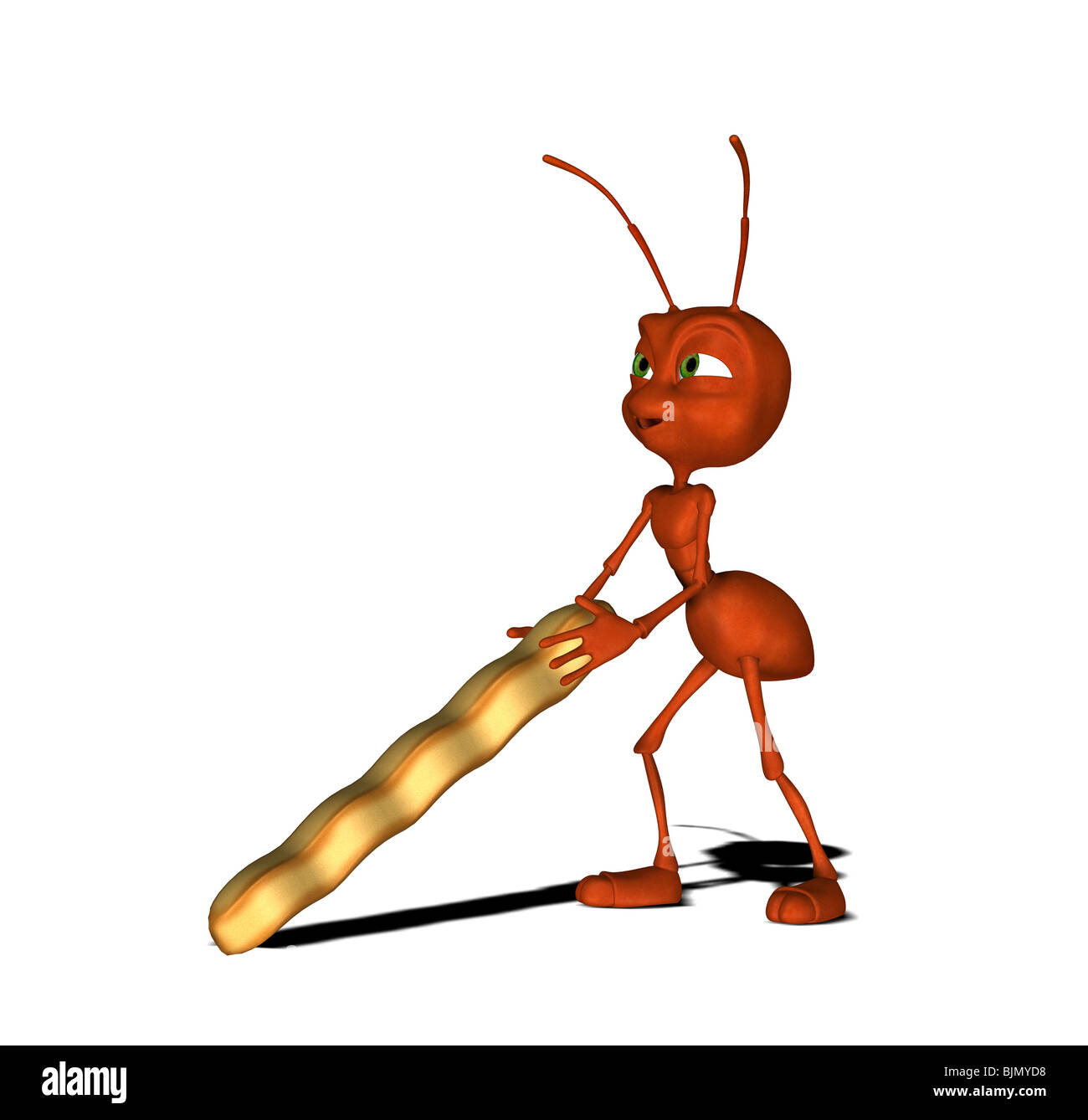 ant with french fries Stock Photo