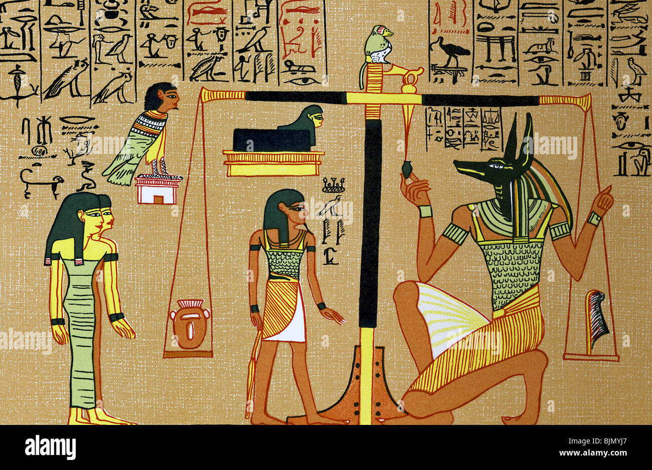 Dead Scribes Anubis, jackal-headed god of the dead, weighs the heart of the scribe ...