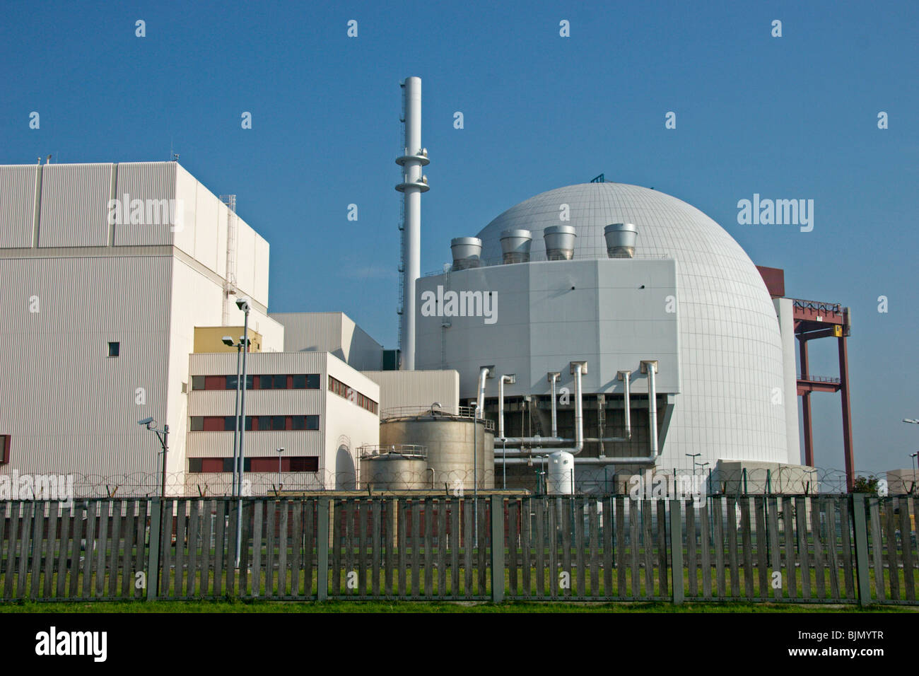 Nuclear power plant with blue sky Stock Photo
