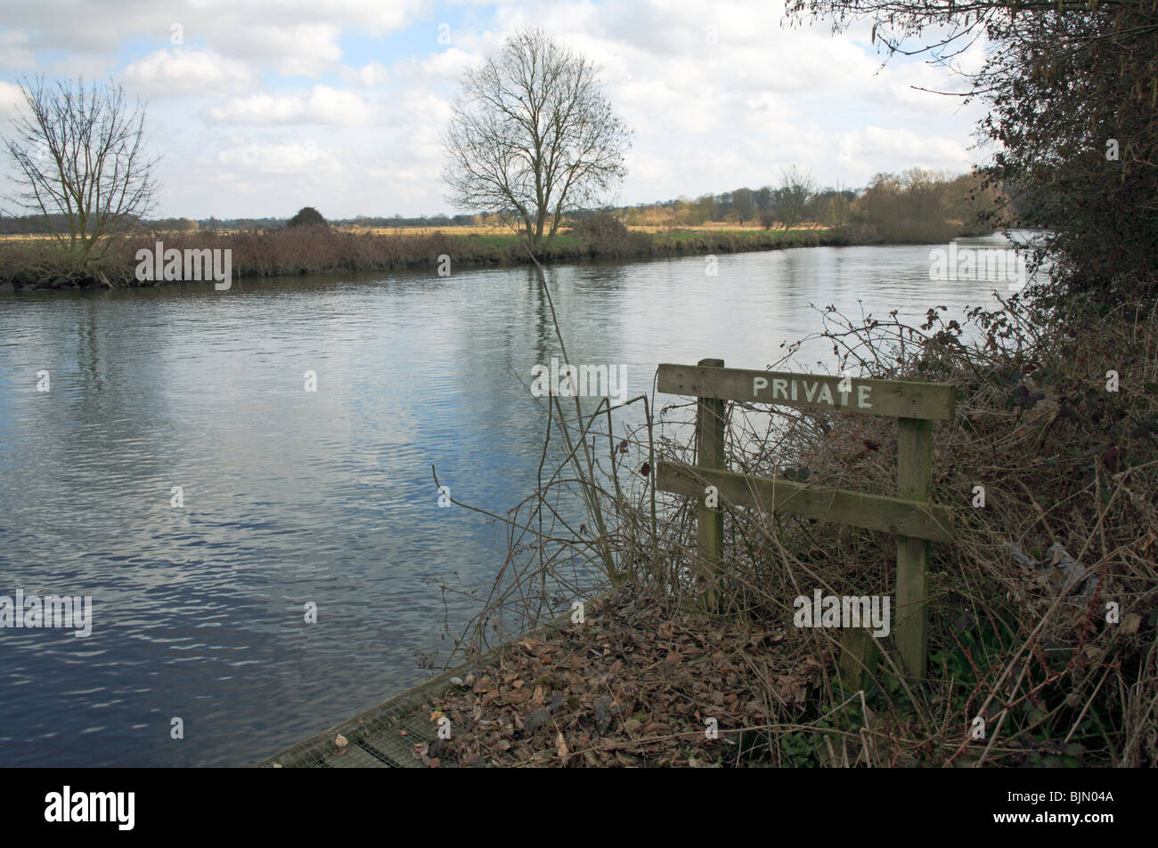 The River Yare at Woods End, Bramerton, Norfolk, United Kingdom, with