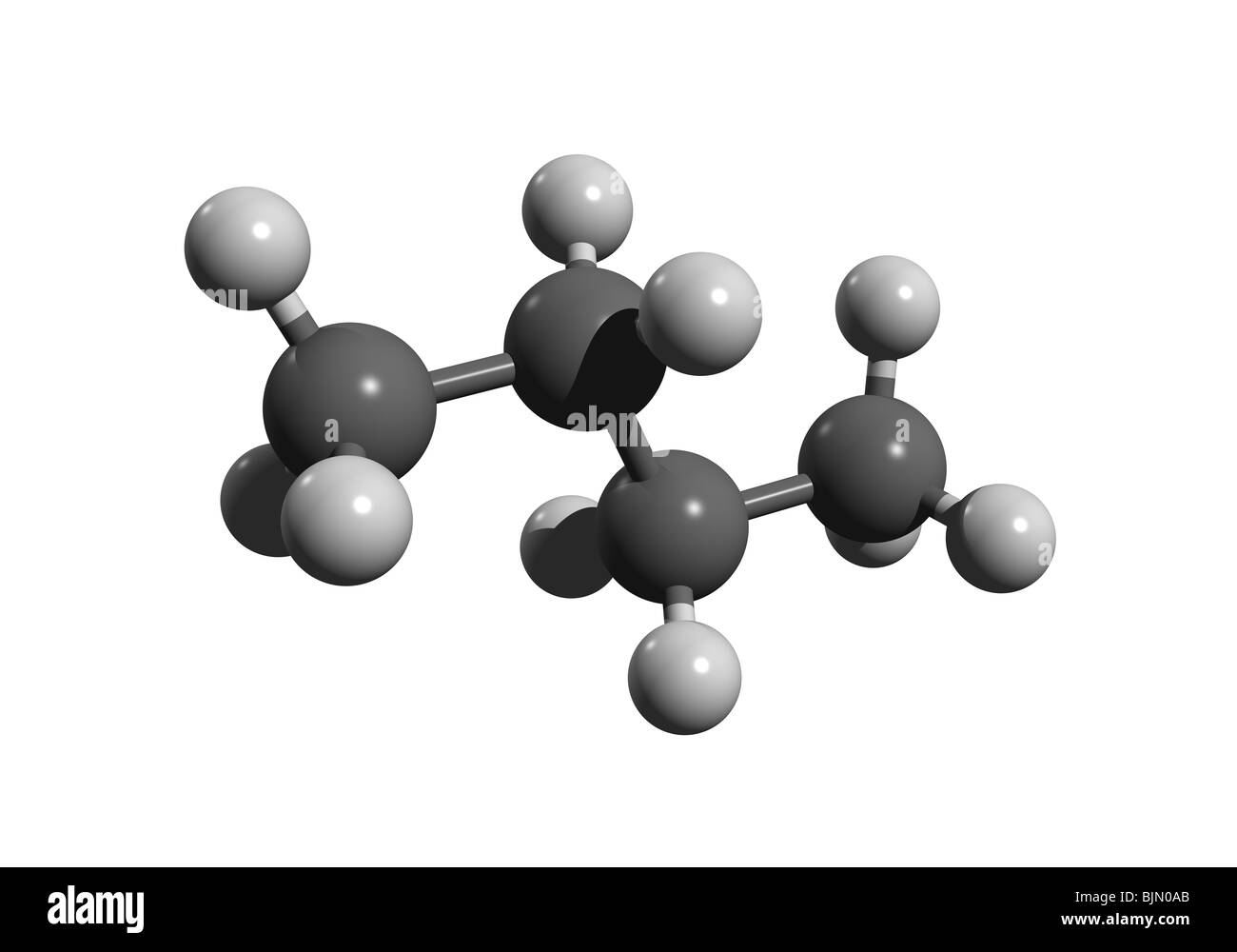 Butane molecule (colorcode: black=carbon, white=hydrogen Stock Photo - Alamy