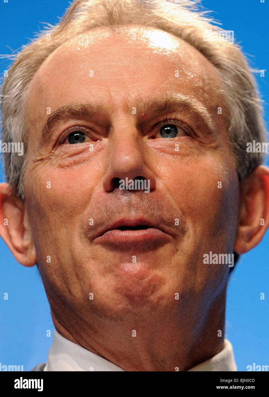 Former British prime minister Tony Blair speaks during presentation of