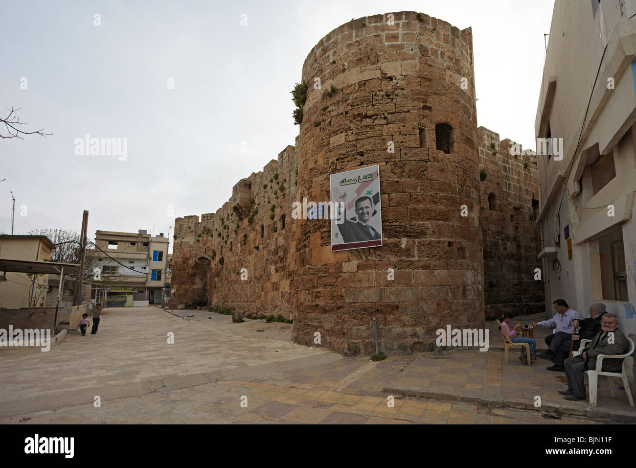Syria Arwad island town wall defence Stock Photo