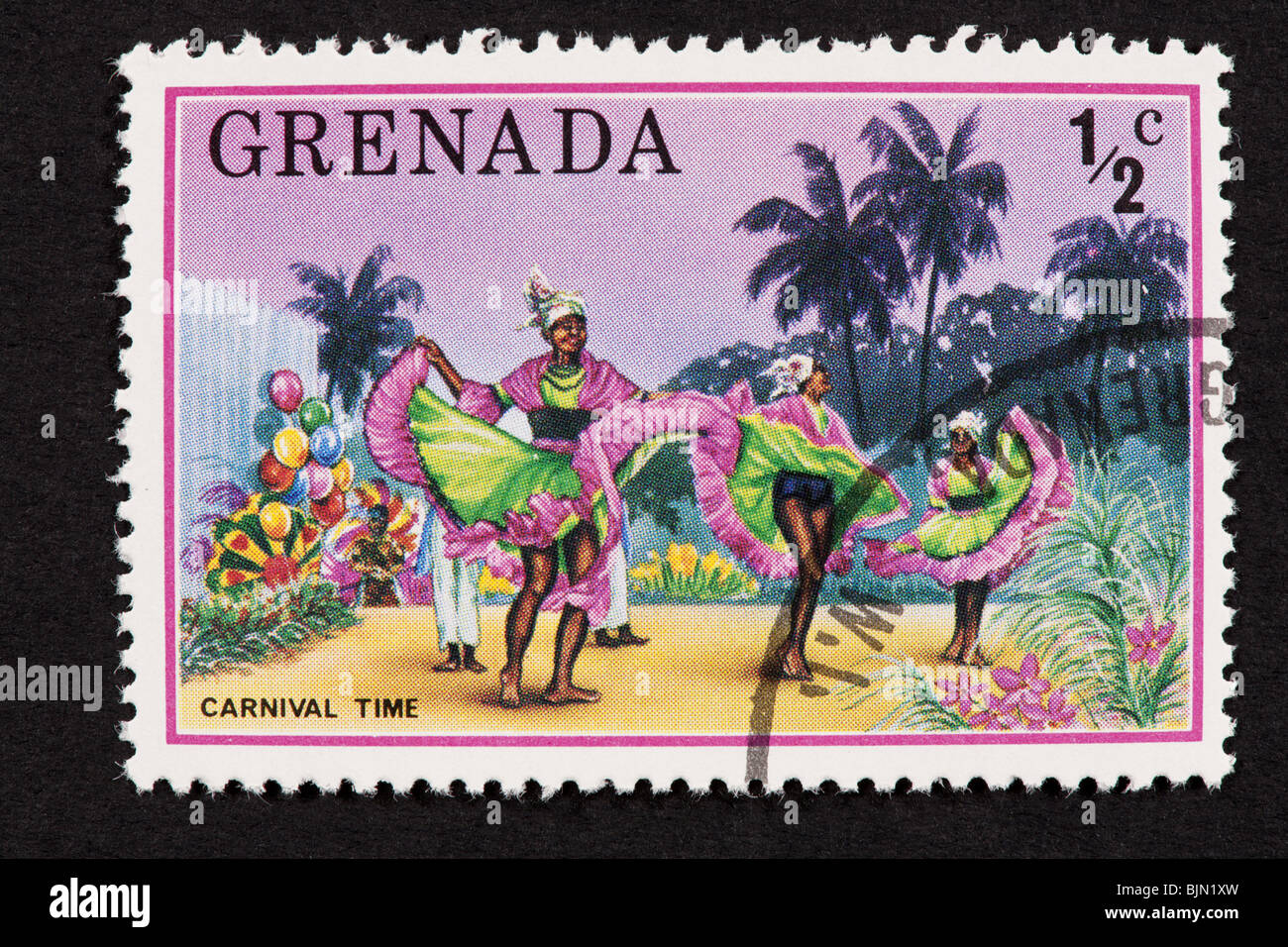 Postage stamp from Grenada depicting Carnival Time Stock Photo