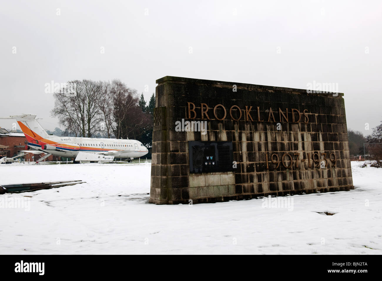 Brooklands 1907 - 1939  World Land Speed Record Plaque Stock Photo